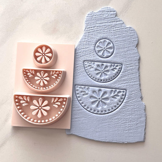 Talavera Bloom All-In-One Polymer Clay Cutter & Hole Punch | Statement Earrings | E-14