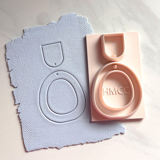 Organic Oval All-In-One Polymer Clay Cutter | Statement Earrings | D-1