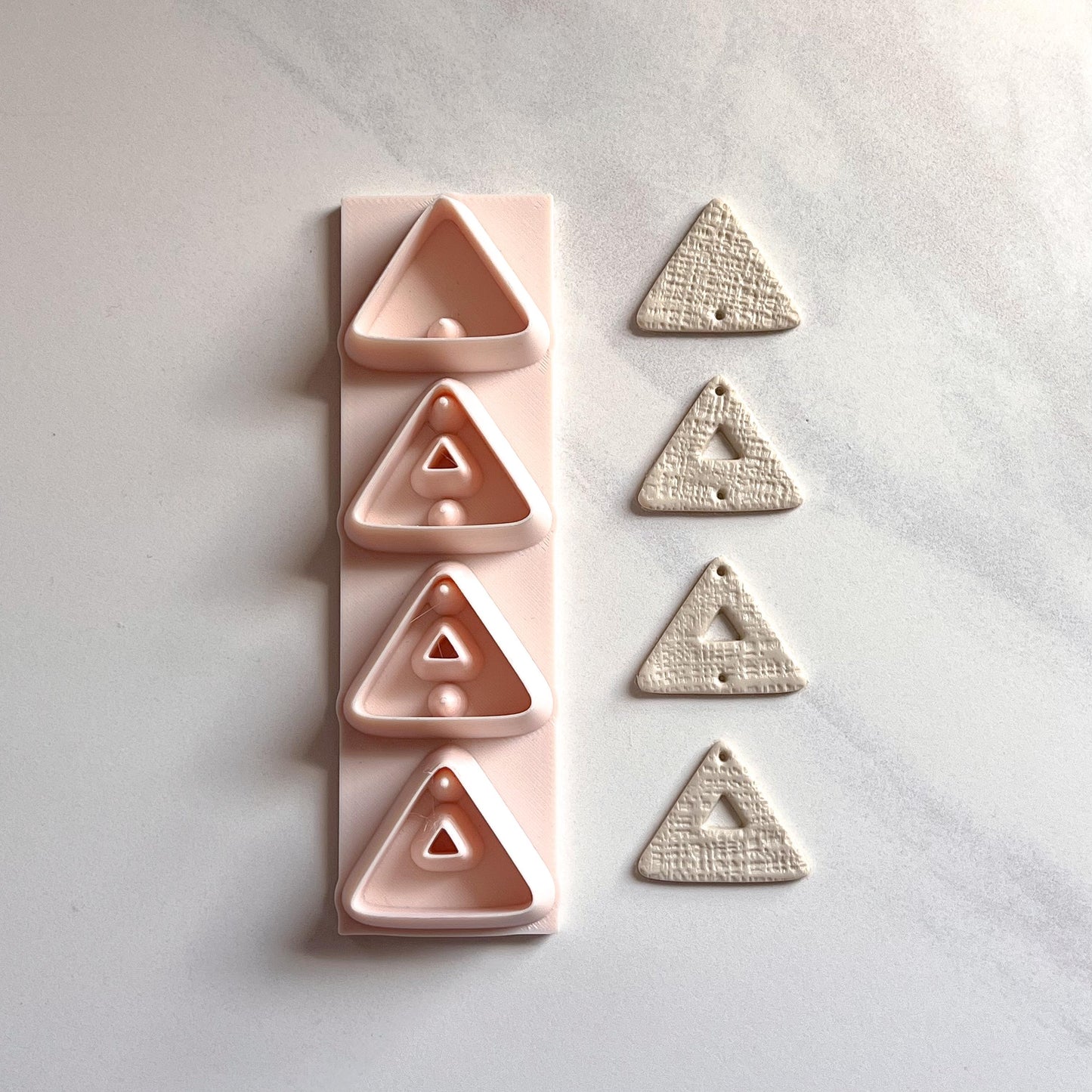 All-In-One Triangle Polymer Clay Cutter with Hole Punch | Statement Earrings