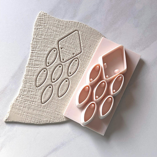 Diamond Drop All-In-One Polymer Clay Cutter and Hole | Statement Earrings | E-5